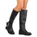 New Women DbDk Jojo-9 Leatherette Knee High Buckled Riding Boot