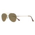 Piranha "Agenda" Shiny Light Gold Metal Frame Sunglasses with Brown Lens