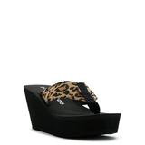 Rocket Dog Diver Leopard Print Wedge Platform Thong Sandals (Women's)