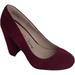 Penny Loves Kenny Women's Rivet Round Toe Fashion Pumps Burgundy Faux Suede 7 M