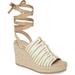 Cecelia New York Serena Espadrille Wedge WHITE GOLD TAN Platform Tie Up Sandals (8, WHITE GOLD TAN)