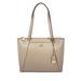 Michael Kors Maddie Medium Crossgrain Leather Tote-Truffle