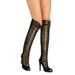 New Women Qupid Interest152 Faux Suede Knee High Cut Out Lace Up Stiletto Boot