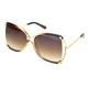 Womens Luxury Exposed Side Lens Squared Butterfly Sunglasses Brown Gradient Brown
