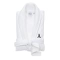 Linum Home Textiles Hotel Turkish Cotton Waffle Terry Bathrobe with Satin Piped Trim - Personalized - White