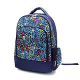 Custom Embroidered Fashion Print Reinforced Design Water Resistant Backpack (Navy Paisley - No Embroidery)