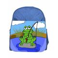 Fishing Frog Girls / Boys Blue Preschool Toddler Childrens Backpack & Lunchbox