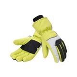 Women's Waterproof Thinsulate Lined Winter Ski Gloves,Yellow Grey,L