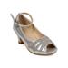 New Girl Floricienta Cinderella-01K Metallic Peep Toe Jeweled Ankle Strap Pump