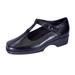 24 HOUR COMFORT Tracy Wide Width Durable Cushioned T-Strap Leather Shoes BLACK 10