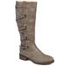 Brinley Co. Womens Extra Wide Calf Lace-up Detail Riding Boot