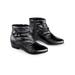 Collections Etc Women's Button Ankle Slouch Boots w/ Low Heel BLACK 11