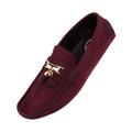 Amali Mens Casual Slip On Driving Moccasins Tuxedo Loafers with Tassel Burgandy Size 14