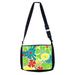 Flower Print - Black Laptop Shoulder Messenger Bag and Small Wire Accessories Case Set