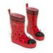 Kidorable Girls Black Red Polka Dotted Print Rubber Rain Boots 11-2 Kids