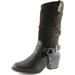 Fashion Women DailyShoes Exclusive Western Cowboy Collection Thick Stable Heel Mid Calf Almond Shaped Toe Boots, 7