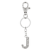 Lux Accessories Silver Tone Pave J Personalized Initial Bag Charm Keychain