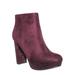 During by 1, Block Heel Ankle Bootie - Women Round Toe Platform Ankle Boots