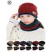 Luxtrada 2 PCS Kids Boys Girls Winter Hat and Scarf Set , Warm Snow Knit Beanie Slouchy Skull Cap and Circle Scarf (Red)