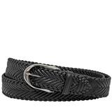 Ermenegildo Zegna Black Braided XXL Calfskin Leather Belt- Black, Brand Size 43