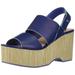 Kelsi Dagger Brooklyn Nash Blueberry Platform Mule Open Toe Heeled Dress Sandals