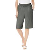 Woman Within Women's Plus Size Elastic-Waist Chino Bermuda Short