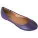 Womens Ballerina Ballet Flat Shoes Solids & Leopards 6 purple pu 8600