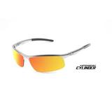 ICICLES CI-005-3 Cylinder Orange Mirror Lens Sunglasses with Silver Frame