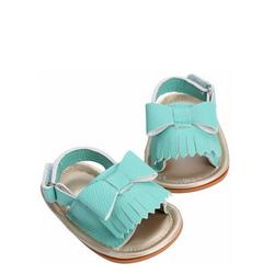 Summer Baby Toddler Girls Leather Tassel Crib Shoes Moccasins Sandals (11/0-6 Months, Green)