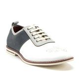 Men's 20619L Retro Two-Tone Derby Oxfords Lace Up Bowling Dress Shoes, White, 8