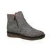 Eric Michael Hampton Boot Grey Suede Low Platform Wedge Bootie (6, Grey)