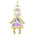 New 14k Yellow Gold Simulated Alexandrite Birthstone Girl Pendant for Necklace