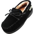 NORTY Little and Big Kids Boys Girls Unisex Suede Leather Moccasin Slip On Slippers - Runs 2 Sizes Small 40594-2MUSLittleKid Black