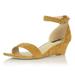 Dailyshoes Wedge Heeled For Women With Ankle Strap Low Sandals Open Toe Heels Braided Summer Buckle Toed Strappy Sandal Whitney-02 Camel Sv 6