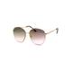 Womens Dad Shade Style 90s Metal Rim Double Bridge Sunglasses Gold Purple Mirror