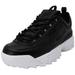 Fila Women's Disruptor Ii Premium Black / White Ankle-High Sneaker - 6M