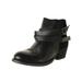 H by Hudson Womens Horrigan Leather Round Toe Booties