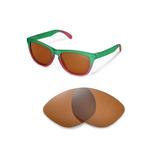 Walleva Brown Polarized Replacement Lenses for Oakley Frogskins Sunglasses