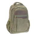 Heavy Duty Washed Canvas and Vintage Leather Accent Backpack with 17 inch compatable Padded Laptop Sleeve