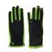 Isotoner Smart Touch Womens Black & Apple Green Tech Text Gloves Smartouch XS/S