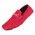 Amali Mens Faux Suede Ecker Driving Moccasin Slip On Loafer Red Size 14