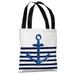 Anchor Half Stripe - White Gold Tote Bag by Timree Tote Bag - 18x18