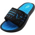 Norty Boy's Summer Comfort Casual Slide Flat Strap Shower Sandals Slip On Shoes 40345-3MUSLittleKid Black-Blue