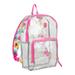 Eastsport Multi-Purpose Clear Unisex Backpack with Front Pocket, Adjustable Straps and Lash Tab