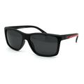 Kush Mens Black Lens Classic 90s Sport Horn Sunglasses Matte Black Red Black