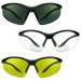 proSPORT 3 Pairs Safety BIFOCAL Glasses Reader Grey, Clear and Night Vision Yellow Lens ANSI Z87.1 Reading Magnification +1.50