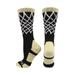 Crew Length Elite Basketball Socks with Net (Black/Vegas Gold, Small) - Black/Vegas Gold,Small