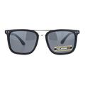 Polarized Mens Luxury Designer Rectangular Fashion Sunglasses Matte Black Silver Black