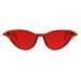 Womens Hippie Pop Color Goth Devil Horn Cateye Sunglasses Red