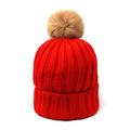 NEW Winter Knit Hat Ultra Soft Fur Pom Pom Womens Girls Warm Knit Beanie Hat CKP05